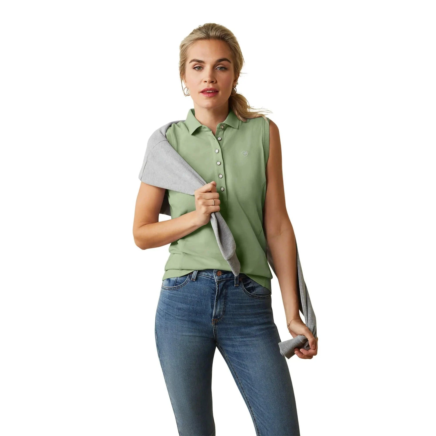 Ariat Prix 2.0 Sleeveless Polo Shirt For Ladies - Image 9