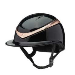 Charles Owen Halo Luxe (wide Brim) Helmet Glossy Black / Rosegold
